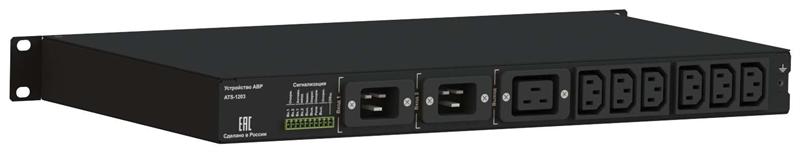  ELEMY ATS, 1U, 220B, 16A, Индикация: LED, Мониторинг: WEB, SNMP, Modbus-TCP Дискретные выходы, Вход (2) C20, Выход (1) C19 (6) C13