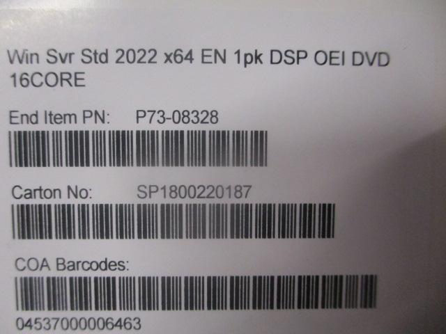 Комплект программного обеспечения Windows 2022 Standard Server English 16Core DVD Pack