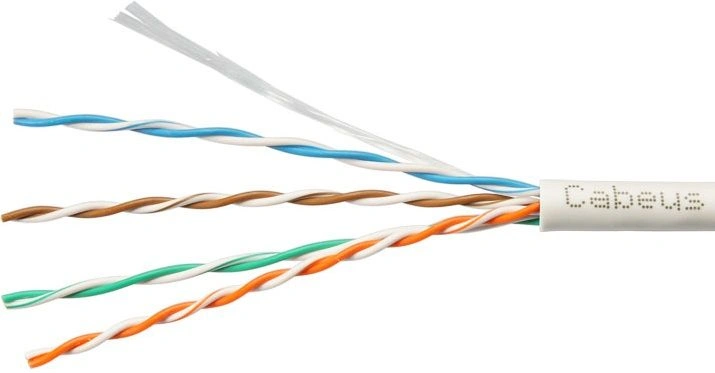 Кабель информационный Cabeus UTP-4P-CAT.5E-SOLID-GY-100 кат.5E U/UTP 4 пары PVC внутренний 100м серый Кабель информационный Cabeus UTP-4P-CAT.5E-SOLID-GY-100 кат.5E U/UTP 4 пары PVC внутренний 100м серый