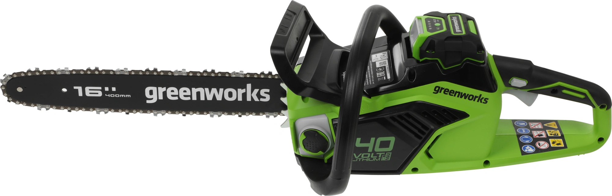 Цепная пила Greenworks GD40CS18K4 аккум. дл.шины:16" (40cm) 1аккум. 4Ач ЗУ (2005807UB) Цепная пила Greenworks GD40CS18K4 аккум. дл.шины:16" (40cm) 1аккум. 4Ач ЗУ (2005807UB)