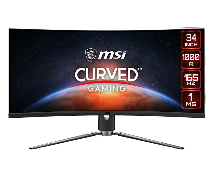 Монитор MSI MPG ARTYMIS 343CQR 34" 21:9 UWQHD(3440x1440)VA Curve, 1ms, 3000:1,100M:1,400nit,178/178, 2xHDMI 2.0, DP 1.4, USB-C, 2xUSB 3.2 Gen1 Type-A, USB 3.2 Gen1 Type-B,Tilt,Swivel,Height,VESA,165Hz,1y w-ty