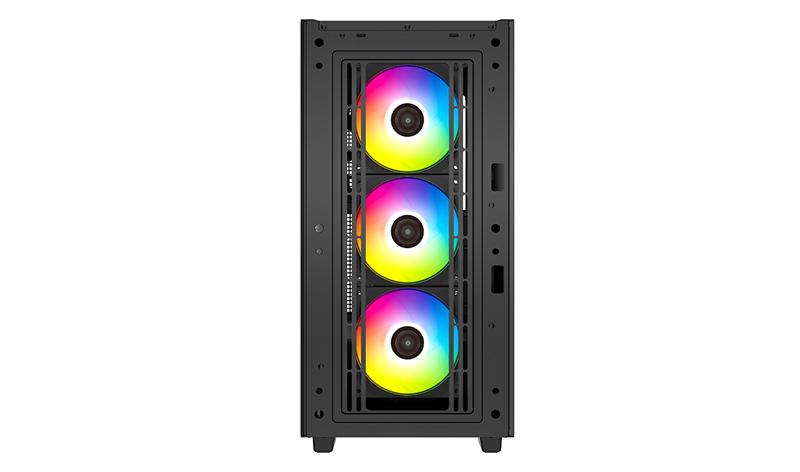 Корпус Deepcool CG560 без БП, боковое окно (закаленное стекло), 3xARGB LED 120мм вентилятора спереди и 1x140мм вентилятор сзади, черный, ATX