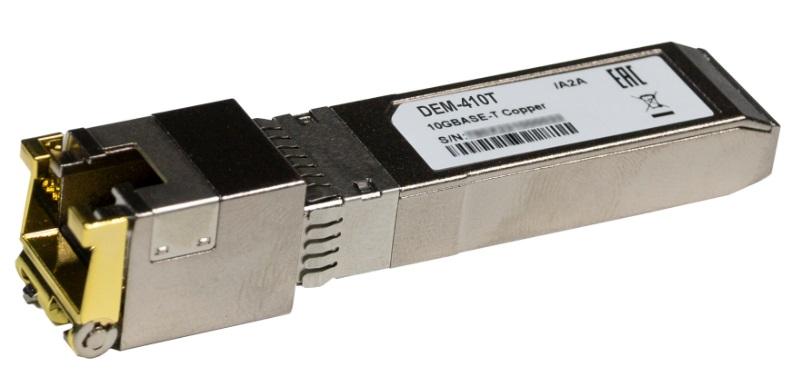 Трансивер D-Link 410T/A2A, SFP+ Transceiver with 1 10GBase-T port.Copper  transceiver (up to 30m), 3.3V power