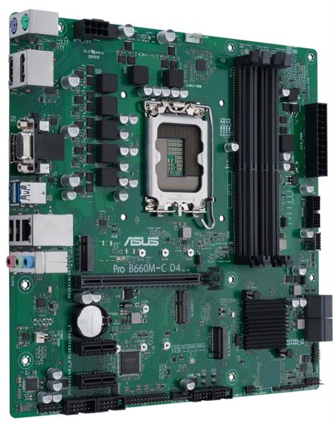 Материнская плата ASUS PRO B660M-C D4-CSM, LGA1700, B660, 4*DDR4, DPx2, HDMIx1, SATA3 + RAID, Audio, Gb LAN, USB 3.2*6, USB 2.0*6, mATX; 90MB19B0-M0EAYC