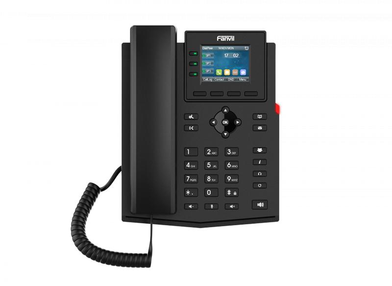 Телефон Fanvil IP , 2xEthernet 10/100/1000, LCD 320x240, цветной дисплей 2,4, 4 аккаунта SIP, G722, Opus, Ipv-6, порт для гарнитуры, книга на 1000 записей, 6-ти сторонняя аудиконф., WI-FI, POE, бп