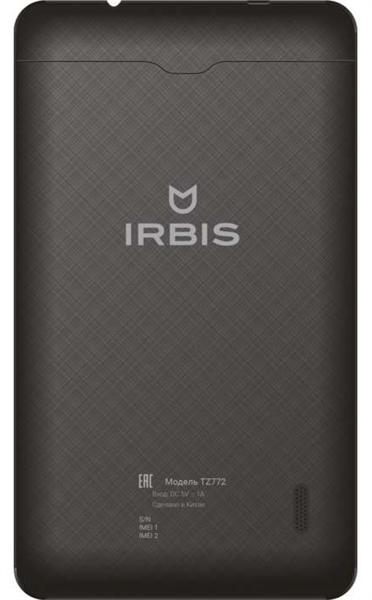 Планшетный пк IRBIS TZ772, 7" (1024x600), MTK8735 4x1,3Ghz (QuadCore), 1024MB, 8GB, cam 0.3MPx, Wi-Fi, LTE+3G (2xSimCard), Bluetooth, GPS, microUSB, MicroSD, jack 3.5, Black (незначительное повреждение коробки)