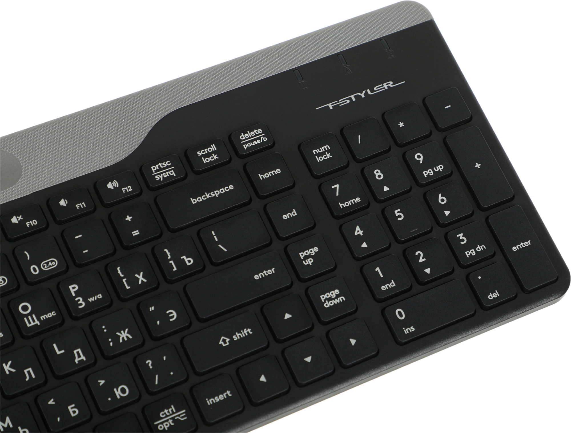 Клавиатура A4Tech FBK25 черный/серый USB беспроводная BT/Radio slim Multimedia (FBK25 BLACK)