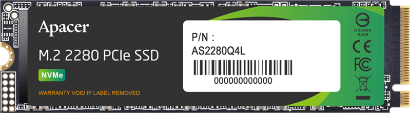 Твердотельный накопитель Apacer SSD AS2280Q4L 2TB M.2 2280 PCIe Gen4x4, R3600/W2800 Mb/s, 3D NAND, MTBF 1.5M, NVMe 1.4, 1200TBW, Retail, 3 years (AP2TBAS2280Q4L-1) Твердотельный накопитель Apacer SSD AS2280Q4L 2TB M.2 2280 PCIe Gen4x4, R3600/W2800 Mb/s, 3D NAND, MTBF 1.5M, NVMe 1.4, 1200TBW, Retail, 3 years (AP2TBAS2280Q4L-1)