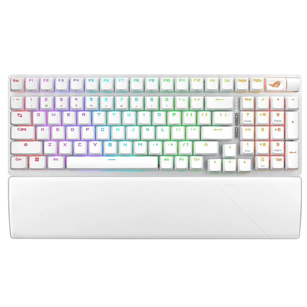 Клавиатра ASUS X901 ROG STRIX SCOPE II 96 WIRELESS, 2.4 GHz RF, Bluetooth, 96%, PBT, RGB, White