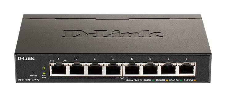 Коммутатор D-Link Управляемый L2 PoE-коммутатор, 8х1000Base-T PoE, PoE-бюджет 64 Вт, Web-интерфейс, SNMP Коммутатор D-Link Управляемый L2 PoE-коммутатор, 8х1000Base-T PoE, PoE-бюджет 64 Вт, Web-интерфейс, SNMP