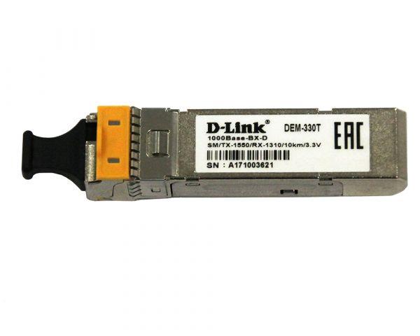 Модуль D-Link 330T/3KM/A1A WDM SFP Transceiver with 1 1000Base-BX-D port.Up to 3km, single-mode Fiber, Simplex SC connector, Transmitting and Receiving wavelength: TX-1550nm, RX-1310nm, 3.3V power.