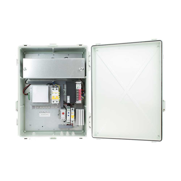 Уличный коммутатор OSNOVO SW-80402/WLU Уличный управляемый (L2+) PoE коммутатор на 6 портов с термостабилизацией и резервным питанием (АКБ - 7Ач). Порты: 4 x GE (10/100/1000Base-T) с PoE (до 30W) + 2 x GE SFP Уличный коммутатор OSNOVO SW-80402/WLU Уличный управляемый (L2+) PoE коммутатор на 6 портов с термостабилизацией и резервным питанием (АКБ - 7Ач). Порты: 4 x GE (10/100/1000Base-T) с PoE (до 30W) + 2 x GE SFP