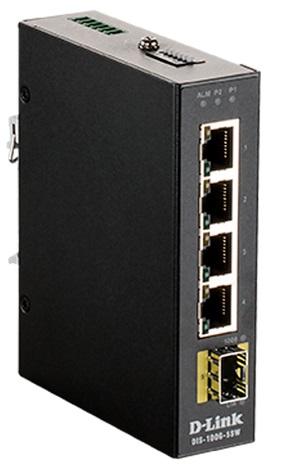Коммутатор D-Link DIS-100G-5SW/A1A, L2 Unmanaged Industrial Switch with 4 10/100/1000Base-T ports and 1 1000Base-X SFP ports.2K Mac address, Jumbo Frame 9K, Auto-sensing, 802.3x Flow Control, Stand-alone, Auto