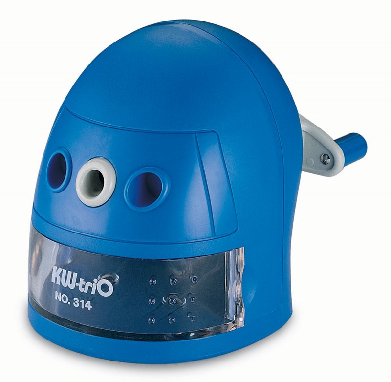 Точилка для карандашей механическая Kw-Trio 314Ablu Робот 314A-BLU 1 отверстие пластик синий Точилка для карандашей механическая Kw-Trio 314Ablu Робот 314A-BLU 1 отверстие пластик синий