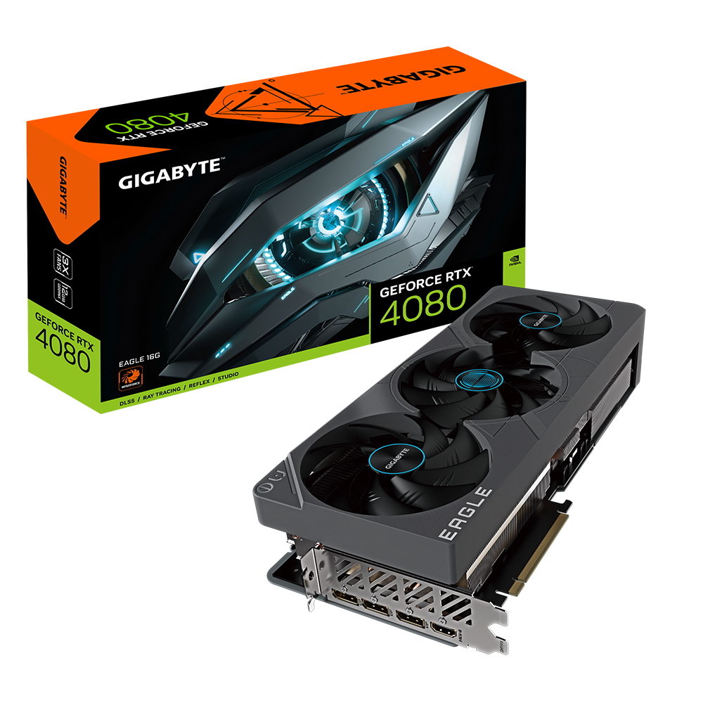 Видеокарта GIGABYTE RTX4080 EAGLE 16GB//RTX4080, HDMI, DP*3, 16G,D6X