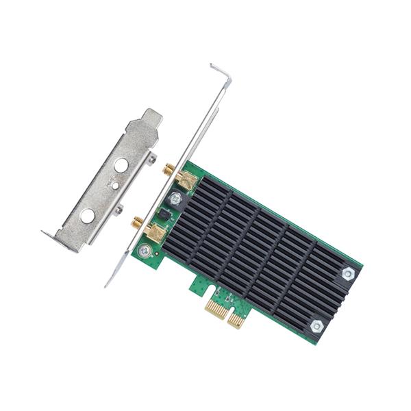  TP-Link Archer T4E, AC1200 Двухдиапазонный Wi-Fi адаптер PCI Express, до 300 Мбит/с на 2,4 ГГц + до 867 Мбит/с на 5 ГГц, 2 внешние антенны с высоким коэффициентом усиления