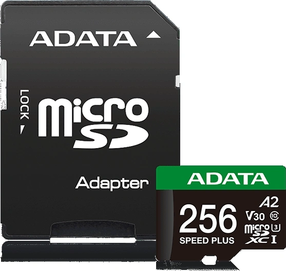 Карта памяти microSDXC 256GB ADATA Speed Plus UHS-I U3/V30/A2, до 180/160 MB/s, Durable (Water-/Shock-/X-Ray-Proof), RTL