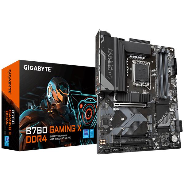 Материнская плата GIGABYTE B760 GAMING X DDR4, LGA1700, B760, 4*DDR4, DP+HDMI,  4 SATA 6 Гб/с, M2, Audio, Gb LAN, USB 3.2, USB 2.0, Type-C, COM*1 port, ATX