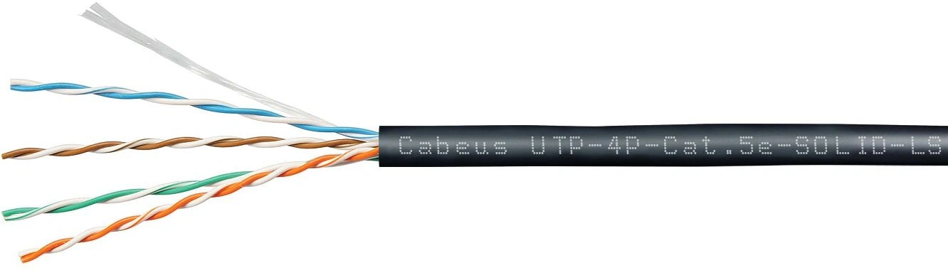 Кабель информационный Cabeus UTP-4P-CAT.5E-SOLID-LSZH-BK кат.5E U/UTP 4 пары LSZH внутренний 305м черный Кабель информационный Cabeus UTP-4P-CAT.5E-SOLID-LSZH-BK кат.5E U/UTP 4 пары LSZH внутренний 305м черный