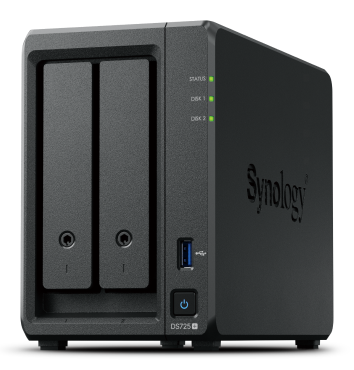Система хранения данных Synology DC 2,6GhzCPU/4GB(32)/RAID0,1,10,5,6/ 2HP HDD SATA(3.5', 2.5')upto 7HDD(1xDX525)/2xM.2/1xUSB3.2/1xGbE/1x2.5GbE/iSCSI/1xPS/1YW repl DS723+
