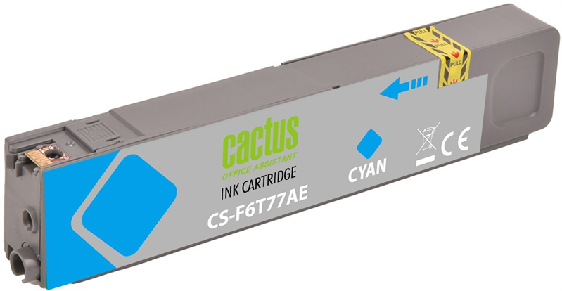Картридж струйный Cactus CS-F6T77AE 913A голуб.пигм. (55мл) для HP PW 352dw/377dw/Pro 477dw/452dw с чипом