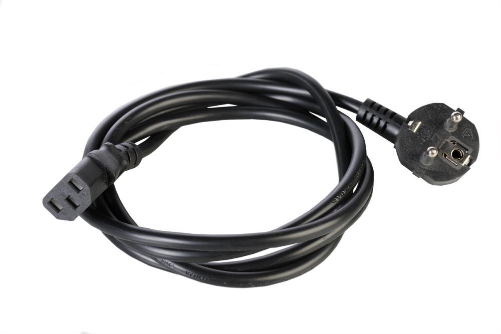  Шнур (кабель) питания с заземлением IEC 60320 C13/EU-Schuko, 10А/250В (3x1,0), длина 1,8 м.