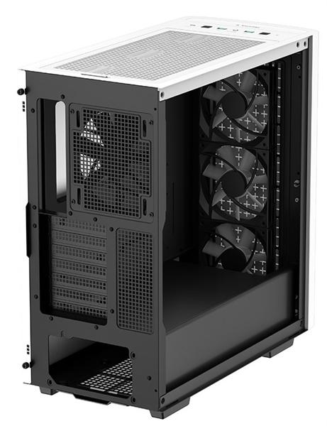 Корпус Deepcool CK560 WH без БП, боковое окно (закаленное стекло), 3xARGB LED 120мм вентилятора спереди и 1x140мм вентилятор сзади, белый, ATX