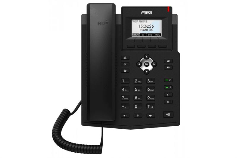  Fanvil IP телефон, 2xEthernet 10/100/1000, 2 SIP аккаунта, HD аудио,  дисплей 2,3”, запись на 1000 абонентов,  6-я сторонняя конференция OPUS, IPv6, PoE, БП в комплекте