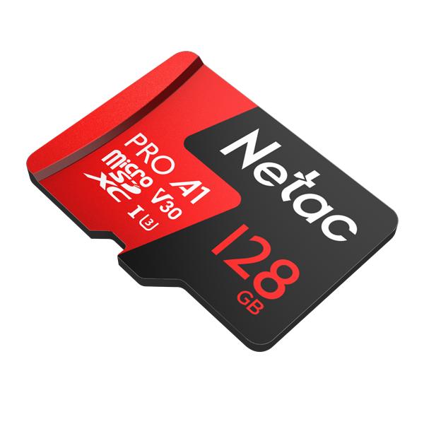 Носитель информации Netac P500 Extreme 128GB Pro MicroSDXC V30/A1/C10 up to 100MB/s, retail pack with SD Adapter