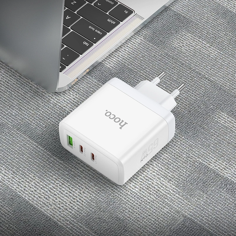 Сетевое зар./устр. Hoco N30 Glory 65W 3.25A+3A+1.5A (PD+QC) универсальное белый (84155)