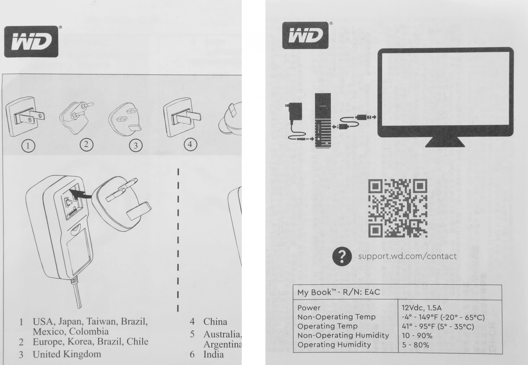 Жесткий диск внешний WD My Book (New) WDBBGB0180HBK-EESN 18ТБ 3,5" 5400RPM USB 2.0/USB 3.0 (E4C)