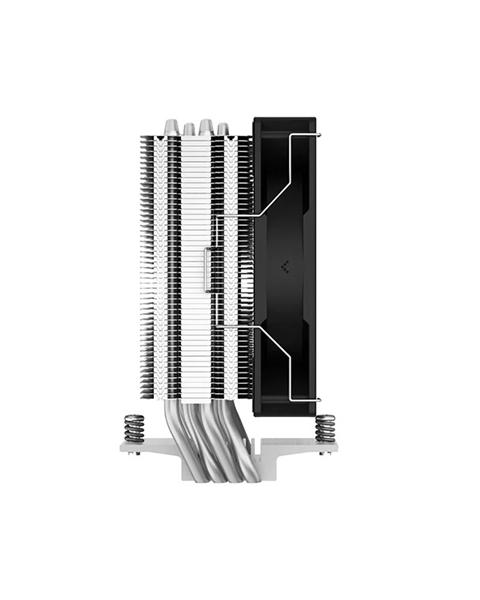 Кулер для процессора DEEPCOOL AG400 LGA1700/1200/115X/AM5/AM4 (18шт/кор, TDP 220W, PWM, Fan 120mm, 4 тепл. Трубки, черный) RET