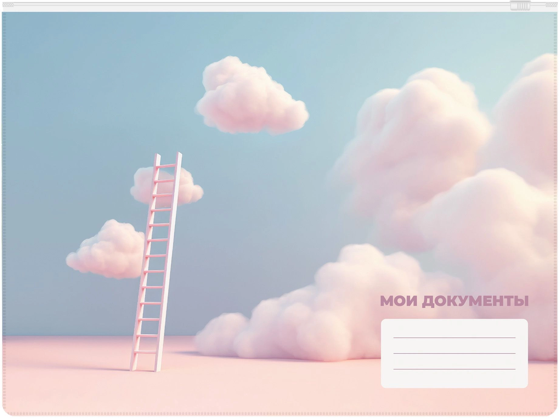 Папка на молнии Silwerhof Cloud A4+ ПВХ 0.25мм