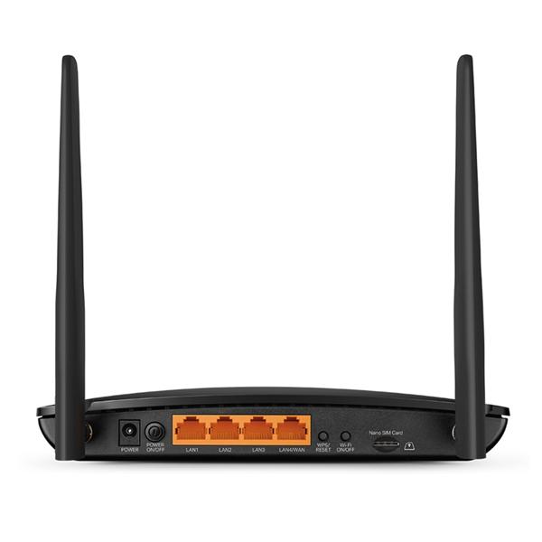  TP-Link Archer MR500, AC1200 Гигабитный Wi-Fi роутер с модемом 300 Мбит/с, Wi-Fi: до 300 Мбит/с на 2,4 ГГц + до 867 Мбит/с на 5 ГГц; 2 антенны, 3 гигабитных порта LAN, 1 гигабитный порт WAN/LAN