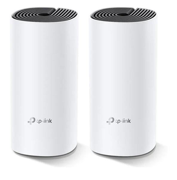  TP-Link Deco E4(2-pack), AC1200 Домашняя Mesh Wi-Fi система, 2 устройства, до 300 Мбит/с на 2,4 ГГц + до 867 Мбит/с на 5 ГГц, 2 встр. антенны, 2x10/100 Мбит/с (автоопределение WAN/LAN)