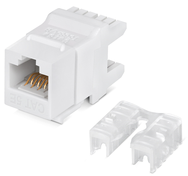 Вставка Keystone Jack RJ-45(8P8C), 180 градусов Cabeus KJ-RJ45-Cat.5e-180 Degree Вставка Keystone Jack RJ-45(8P8C), 180 градусов, категория 5e, Dual IDC (110&Krone type), белая