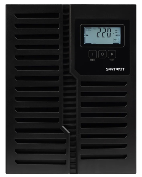 Источник бесперебойного питания SMARTWATT ИБП онлайн, чистый синус, мощность 3000/2700 ВА/Вт, напольный, LCD дисплей, порт USB, RS232, EPO, SNMP слот, IEC13 - 8 шт., встроенные АКБ 6*9 Ач (3703020430002)