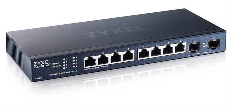 коммутатор Мультигигабитный Smart L3 Lite коммутатор Zyxel NebulaFlex XMG1915-10E, 8xRJ-45: 1/2.5G, 2xSFP+, бесшумный (без вентилятора) коммутатор Мультигигабитный Smart L3 Lite коммутатор Zyxel NebulaFlex XMG1915-10E, 8xRJ-45: 1/2.5G, 2xSFP+, бесшумный (без вентилятора)