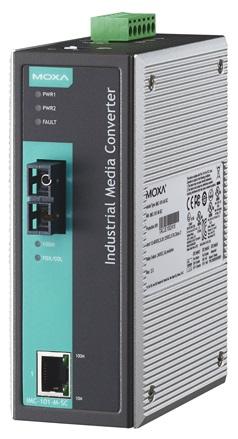  Промышленный конвертер Ethernet 10/100BaseTX в 100BaseFX (многомодовое оптоволокно, разъем SC), релейный выход