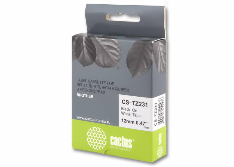 Картридж ленточный Cactus CS-TZ231 TZe-231 черный для Brother 1010/1280/1280VP/2700VP Картридж ленточный Cactus CS-TZ231 TZe-231 черный для Brother 1010/1280/1280VP/2700VP