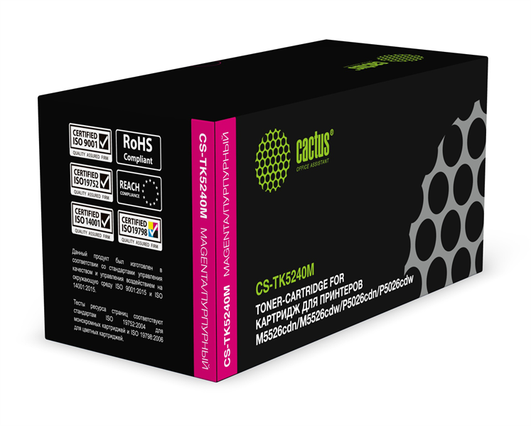 Картридж лазерный Cactus CS-TK5240M TK-5240M пурпурный (3000стр.) для Kyocera Ecosys M5526cdn/M5526cdw/P5026cdn/P5026cdw