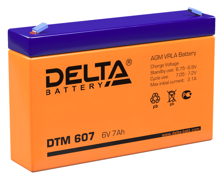 Аккумуляторная батарея Delta Аккумуляторная батарея для ИБП DTM 607 (6V / 7Ah) (4614010050017) Аккумуляторная батарея Delta Аккумуляторная батарея для ИБП DTM 607 (6V / 7Ah) (4614010050017)