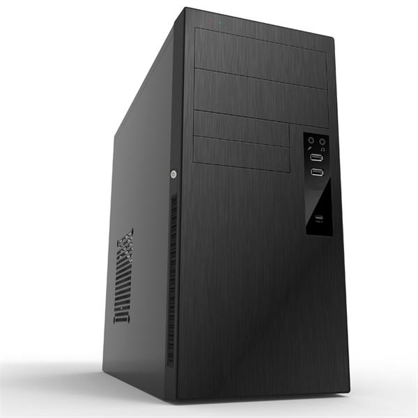 Корпус MiniTower Powerman ES863 Black PM-450ATX U2*2+A(HD)+USB 3.1 TypeC, additional HDD cage, P-lock, SGCC 0.5mm, carton with Powerman logo   MicroATX