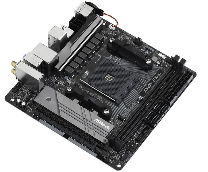 Материнская плата ASROCK A520M-ITX/AC, AM4, A520, 2*DDR4, HDMI+DP, 4xSATA3 6.0 RAID, M.2 Socket, 3xUSB 3.2, Type-C, 2xUSB 2.0, mITX; 90-MXBDG0-A0UAYZ