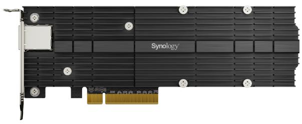 Сетевая карта и адаптер Synology M.2 SSD-NVME adapter M.2 22110/2280, 2 slots m.2 key , 10 Gigabit port RJ-45, PCIe 3.0 x8 adapter (FH bracket)'