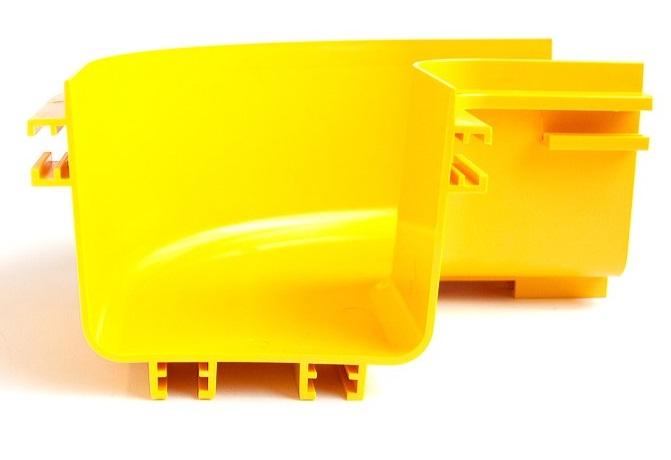  Горизонтальный поворот 90° оптического лотка 120 мм, желтый