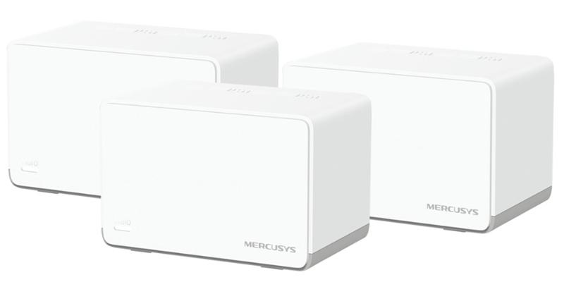 Домашний роутер MERCUSYS AX1800 Домашняя Mesh Wi-Fi 6 система, до 574 Мбит/с на 2,4 ГГц + до 1201 Мбит/с на 5 ГГц,  встр. антенны, 3 гиг. порта на каждом модуле с автораспознаванием WAN/LAN, 3 шт.