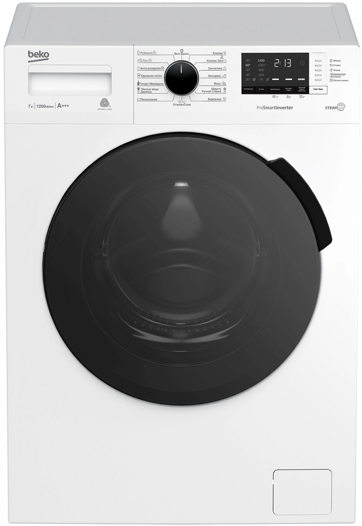 Стиральная машина Beko WSPE7612W класс: A загр.фронтальная макс.:7кг белый инвертер