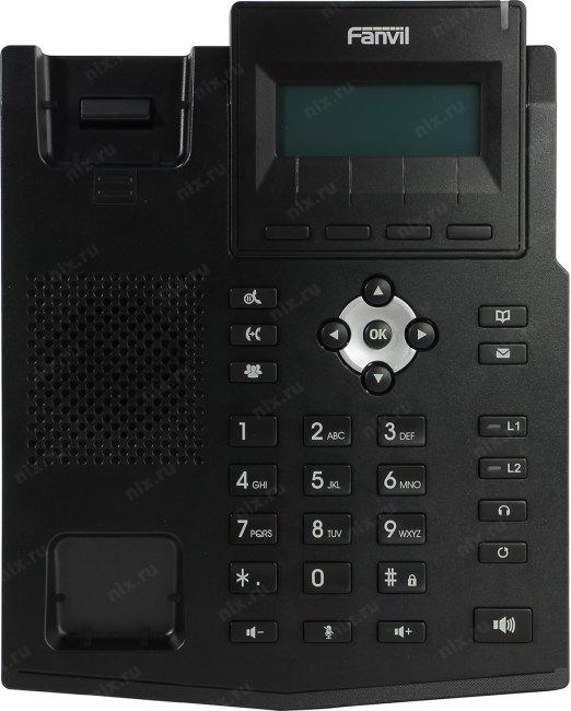  Fanvil IP телефон, 2xEthernet 10/100, LCD 128x48, 2 аккаунта SIP, G722, Opus, Ipv-6, порт для гарнитуры, книга на 1000 записей,блок питания