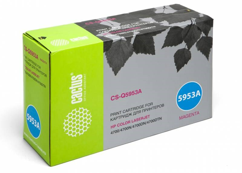 Картридж лазерный Cactus CS-Q5953A Q5953A пурпурный (10000стр.) для HP CLJ 4700 Картридж лазерный Cactus CS-Q5953A Q5953A пурпурный (10000стр.) для HP CLJ 4700